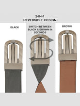 Load image into Gallery viewer, Men Black &amp; Brown Solid Reversible Leather Belt
