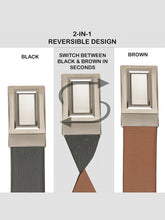 Load image into Gallery viewer, Men Black &amp; Brown Solid Reversible Leather Belt
