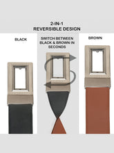 Load image into Gallery viewer, Men Black &amp; Brown Solid Reversible Leather Belt
