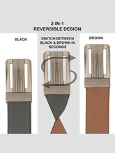 Load image into Gallery viewer, Men Black &amp; Brown Solid Reversible Leather Belt
