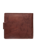 Load image into Gallery viewer, Teakwood Men Genuine Leather Antique Brown Bi Fold Clip Wallet
