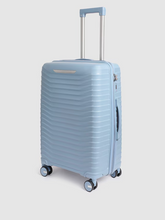 Load image into Gallery viewer, Silver Bar Textured 360 Degree Rotation Hard Sized Trolley Bag
