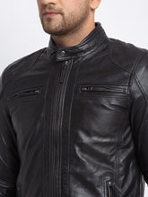 Load image into Gallery viewer, Teakwood Leathers  Men&#39;s 100% Genuine Black Leather Jacket
