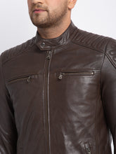 Load image into Gallery viewer, Teakwood Leathers  Men&#39;s 100% Genuine Brown Leather Jacket
