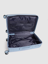 Load image into Gallery viewer, Silver Bar Textured 360 Degree Rotation Hard Sized Trolley Bag
