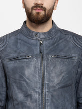 Load image into Gallery viewer, Teakwood Leathers Blue Men&#39;s 100% Genuine Leather Jacket
