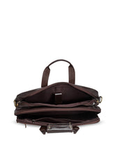 Load image into Gallery viewer, Teakwood Unisex Brown Solid Genuine Leather Laptop Bag
