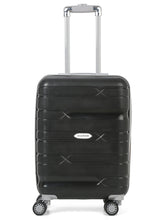 Load image into Gallery viewer, Teakwood Leather Black Patterned Hard-Sided Trolley Bag
