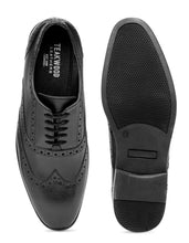 Load image into Gallery viewer, Teakwood Leather Men's Black Oxford/Brogue Shoes
