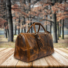 Load image into Gallery viewer, Teakwood Genuine Leather Duffel bag
