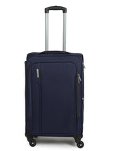 Load image into Gallery viewer, Unisex Blue Solid Soft-sided Trolley Suitcase
