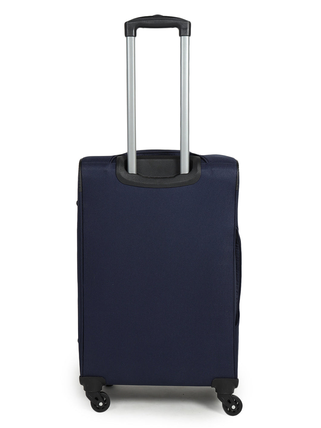Unisex Blue Solid Soft-sided Trolley Suitcase