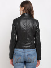Load image into Gallery viewer, Teakwood Genuine Leathers Women`s Black Jacket

