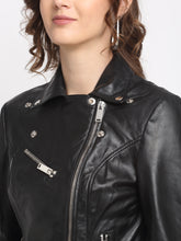 Load image into Gallery viewer, Teakwood Genuine Leathers Women`s Black Jacket
