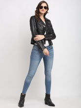 Load image into Gallery viewer, Teakwood Genuine Leathers Women`s Black Jacket
