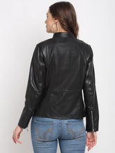 Load image into Gallery viewer, Teakwood Genuine Leathers Women`s Black Jacket
