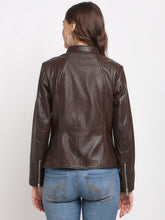 Load image into Gallery viewer, Teakwood Genuine Leathers Women`s Jacket (Wine)
