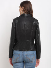 Load image into Gallery viewer, Teakwood Genuine Leathers Women`s Black Jacket
