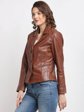 Load image into Gallery viewer, Teakwood Genuine Brown Leathers Women`s Jacket
