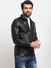 Load image into Gallery viewer, Teakwood Leathers Black Men&#39;s 100% Genuine Leather Jacket
