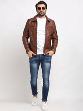 Load image into Gallery viewer, Teakwood Leathers Brown Men&#39;s 100% Genuine Leather Jacket
