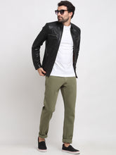Load image into Gallery viewer, Teakwood Leathers Black Men&#39;s 100% Genuine Leather Jacket
