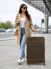 Load image into Gallery viewer, Teakwood Large Hard Shell Travel Trolley Luggage with 360° Dual Spinner Wheels, Unbreakable Scratch-Resistant Body, Side Combination Lock, Heavy-Duty Zippers, Mesh Organizer &amp; Elastic Cross Straps

