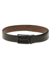 Load image into Gallery viewer, Teakwood Men's Premium Genuine Leather 2-in-1 Reversible Belt | Black &amp; Brown Pebble Grain Leather Finish | Matte Black Vector Pin Buckle | Adjustable 35 mm Dress Belt for Formal, Casual, Office &amp; Business Wear
