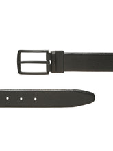 Load image into Gallery viewer, Teakwood Men's Premium Genuine Leather 2-in-1 Reversible Belt | Black &amp; Brown Pebble Grain Leather Finish | Matte Black Vector Pin Buckle | Adjustable 35 mm Dress Belt for Formal, Casual, Office &amp; Business Wear
