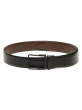 Load image into Gallery viewer, Teakwood Men's Premium Genuine Leather 2-in-1 Reversible Belt | Black &amp; Brown Natural Grain Leather Finish /Matte black  Classic Angular Pin Buckle | Adjustable 35 mm Dress Belt for Formal, Casual, Office &amp; Business Wear
