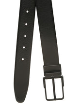 Load image into Gallery viewer, Teakwood Men's Premium Genuine Leather 2-in-1 Reversible Belt | Black &amp; Brown Natural Grain Leather Finish /Matte black  Classic Angular Pin Buckle | Adjustable 35 mm Dress Belt for Formal, Casual, Office &amp; Business Wear

