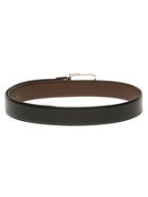 Load image into Gallery viewer, Teakwood Men's Premium Genuine Leather 2-in-1 Reversible Belt | Black &amp; Brown Natural Grain Leather Finish /Silver  Classic Angular Pin Buckle | Adjustable 35 mm Dress Belt for Formal, Casual, Office &amp; Business Wear
