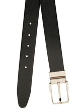 Load image into Gallery viewer, Teakwood Men's Premium Genuine Leather 2-in-1 Reversible Belt | Black &amp; Brown Natural Grain Leather Finish /Silver  Classic Angular Pin Buckle | Adjustable 35 mm Dress Belt for Formal, Casual, Office &amp; Business Wear
