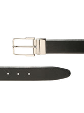 Load image into Gallery viewer, Teakwood Men's Premium Genuine Leather 2-in-1 Reversible Belt | Black &amp; Brown Natural Grain Leather Finish /Silver  Classic Angular Pin Buckle | Adjustable 35 mm Dress Belt for Formal, Casual, Office &amp; Business Wear

