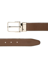 Load image into Gallery viewer, Teakwood Men's Premium Genuine Leather 2-in-1 Reversible Belt | Black &amp; Brown Natural Grain Leather Finish /Silver  Classic Angular Pin Buckle | Adjustable 35 mm Dress Belt for Formal, Casual, Office &amp; Business Wear
