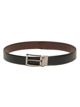 Load image into Gallery viewer, Teakwood Men's Premium Genuine Leather 2-in-1 Reversible Belt | Black &amp; Brown Natural Grain Leather Finish |Nickle Black Linear Pin Buckle | Adjustable 35 mm Dress Belt for Formal, Casual, Office &amp; Business Wear
