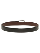 Load image into Gallery viewer, Teakwood Men's Premium Genuine Leather 2-in-1 Reversible Belt | Black &amp; Brown Natural Grain Leather Finish |Nickle Black Linear Pin Buckle | Adjustable 35 mm Dress Belt for Formal, Casual, Office &amp; Business Wear
