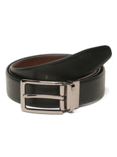 Load image into Gallery viewer, Teakwood Men's Premium Genuine Leather 2-in-1 Reversible Belt | Black &amp; Brown Natural Grain Leather Finish |Nickle Black Linear Pin Buckle | Adjustable 35 mm Dress Belt for Formal, Casual, Office &amp; Business Wear
