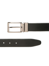 Load image into Gallery viewer, Teakwood Men's Premium Genuine Leather 2-in-1 Reversible Belt | Black &amp; Brown Natural Grain Leather Finish |Nickle Black Linear Pin Buckle | Adjustable 35 mm Dress Belt for Formal, Casual, Office &amp; Business Wear
