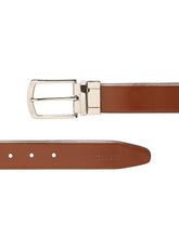 Load image into Gallery viewer, Teakwood Men's Premium Genuine Leather 2-in-1 Reversible Belt | Black &amp; Brown Crosshatch Textured Finish | Silver  Classic Curved Pin Buckle | Adjustable 35 mm Dress Belt for Formal, Casual, Office &amp; Business Wear
