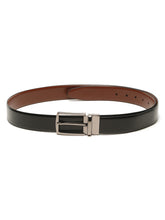 Load image into Gallery viewer, Teakwood Men's Premium Genuine Leather 2-in-1 Reversible Belt | Black &amp; Brown Fine Leather Finish |Nickle Black Vector Pin Buckle | Adjustable 35 mm Dress Belt for Formal, Casual, Office &amp; Business Wear
