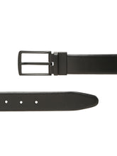 Load image into Gallery viewer, Teakwood Men's Premium Genuine Leather 2-in-1 Reversible Belt | Black &amp; Brown Crosshatch Textured Finish | Matte Black Vector Pin Buckle | Adjustable 35 mm Dress Belt for Formal, Casual, Office &amp; Business Wear
