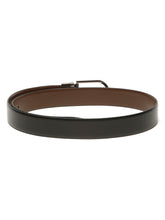 Load image into Gallery viewer, Teakwood Men's Premium Genuine Leather 2-in-1 Reversible Belt | Black &amp; Brown Crosshatch Textured Leather | Nickal Black Rectangular Pin Buckle | Adjustable 35 mm Dress Belt for Formal, Casual, Office &amp; Business Wear

