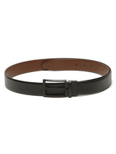 Load image into Gallery viewer, Teakwood Men's Premium Genuine Leather 2-in-1 Reversible Belt | Black &amp; Brown Natural Grain Leather Finish |Matte Black Classic Tapered Pin Buckle | Adjustable 35 mm Dress Belt for Formal, Casual, Office &amp; Business Wear
