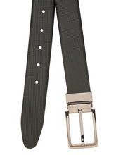 Load image into Gallery viewer, Teakwood Men's Premium Genuine Leather 2-in-1 Reversible Belt | Black &amp; Brown Crosshatch Textured Finish | Nickle Black Linear Pin Buckle | Adjustable 35 mm Dress Belt for Formal, Casual, Office &amp; Business Wear
