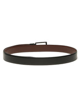 Load image into Gallery viewer, Teakwood Men's Premium Genuine Leather 2-in-1 Reversible Belt | Black &amp; Brown Fine Leather Finish |Silver  Rounded Rectangular Pin Buckle | Adjustable 35 mm Dress Belt for Formal, Casual, Office &amp; Business Wear
