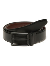 Load image into Gallery viewer, Teakwood Men's Premium Genuine Leather 2-in-1 Reversible Belt | Black &amp; Brown Fine Leather Finish |Silver  Rounded Rectangular Pin Buckle | Adjustable 35 mm Dress Belt for Formal, Casual, Office &amp; Business Wear

