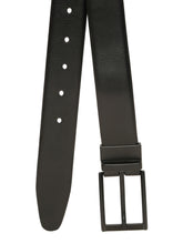 Load image into Gallery viewer, Teakwood Men's Premium Genuine Leather 2-in-1 Reversible Belt | Black &amp; Brown Fine Leather Finish |Silver  Rounded Rectangular Pin Buckle | Adjustable 35 mm Dress Belt for Formal, Casual, Office &amp; Business Wear
