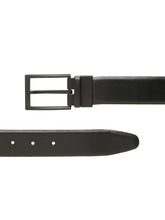 Load image into Gallery viewer, Teakwood Men's Premium Genuine Leather 2-in-1 Reversible Belt | Black &amp; Brown Fine Leather Finish |Silver  Rounded Rectangular Pin Buckle | Adjustable 35 mm Dress Belt for Formal, Casual, Office &amp; Business Wear
