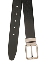 Load image into Gallery viewer, Teakwood Men's Premium Genuine Leather 2-in-1 Reversible Belt | Black &amp; Brown Natural Grain Leather Finish | Nickel Black Classic Edge Pin Buckle | Adjustable 35 mm Dress Belt for Formal, Casual, Office &amp; Business Wear
